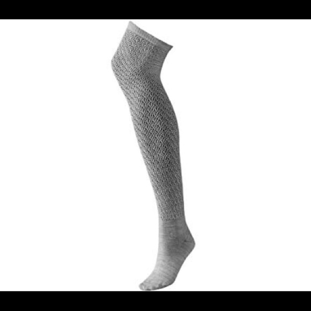 NWT smart wool women’s S grey above the knee socks